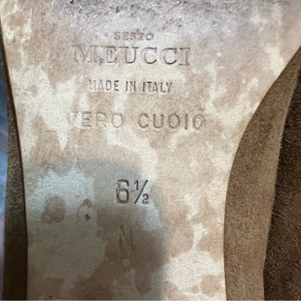 Sesto Meucci Made in Italy Ramie Suede Pumps Vara Ferragamo Look-Alike Size 6.5N - Picture 11 of 12
